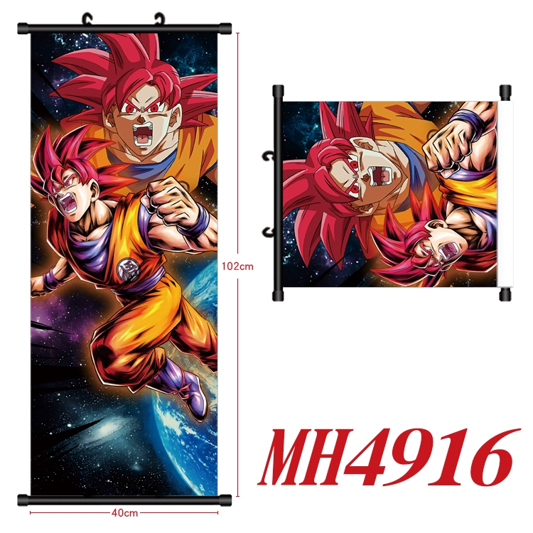 DRAGON BALL Anime black Plastic rod Cloth painting Wall Scroll 40X102CM  MH4916