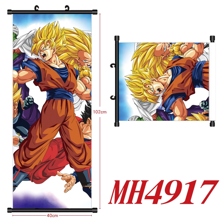 DRAGON BALL Anime black Plastic rod Cloth painting Wall Scroll 40X102CM  MH4917