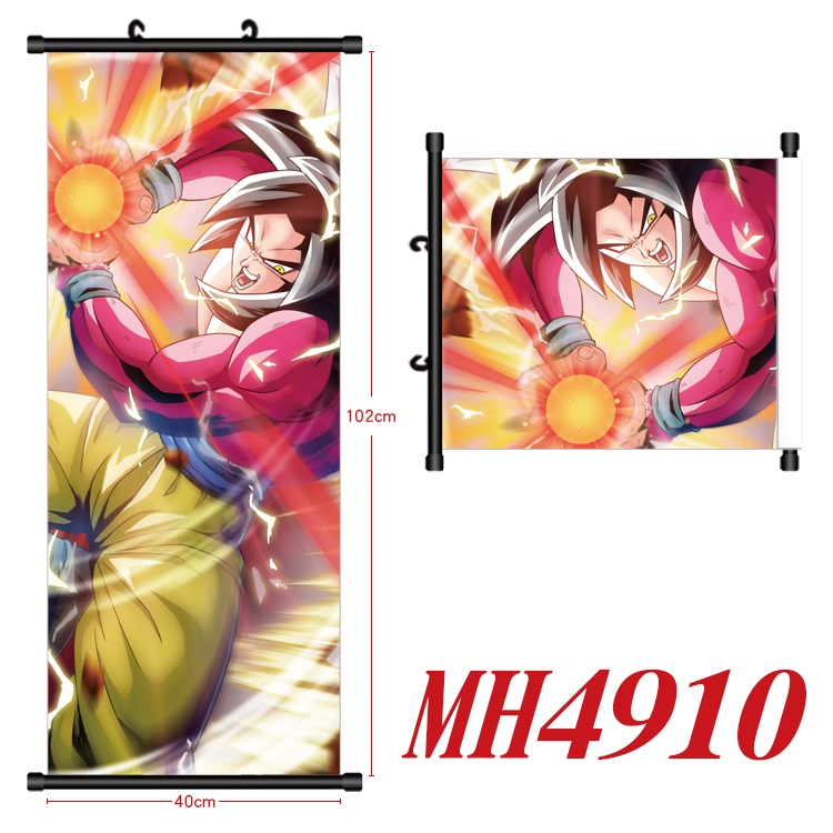 DRAGON BALL Anime black Plastic rod Cloth painting Wall Scroll 40X102CM MH4910