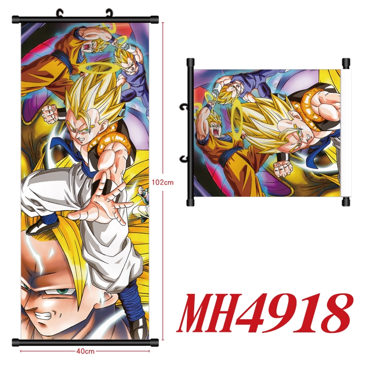 DRAGON BALL Anime black Plastic rod Cloth painting Wall Scroll 40X102CM MH4918
