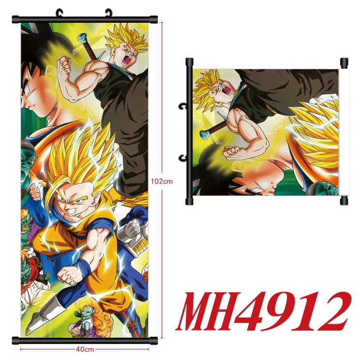 DRAGON BALL Anime black Plastic rod Cloth painting Wall Scroll 40X102CM MH4912