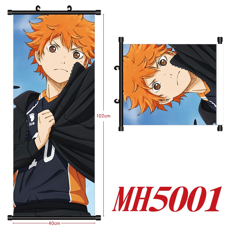 Haikyuu!! Anime black Plastic rod Cloth painting Wall Scroll 40X102CM  MH5001
