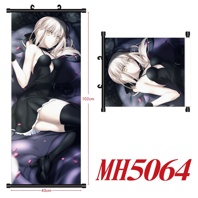 Fate/Grand Order Anime black Plastic rod Cloth painting Wall Scroll 40X102CM  MH5064