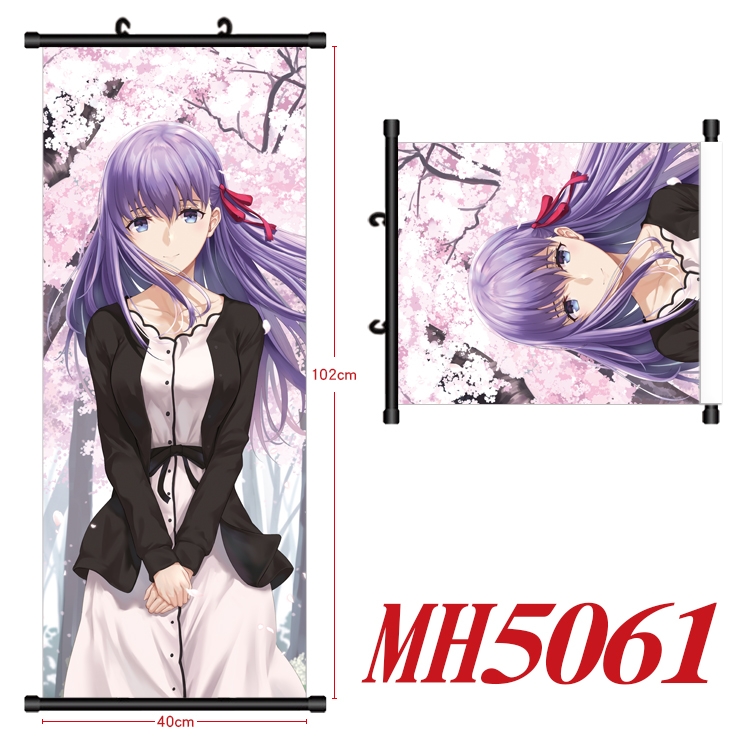 Fate/Grand Order Anime black Plastic rod Cloth painting Wall Scroll 40X102CM   MH5061