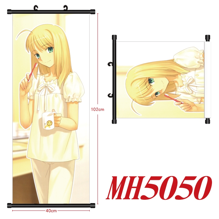 Fate/Grand Order Anime black Plastic rod Cloth painting Wall Scroll 40X102CM  MH5050