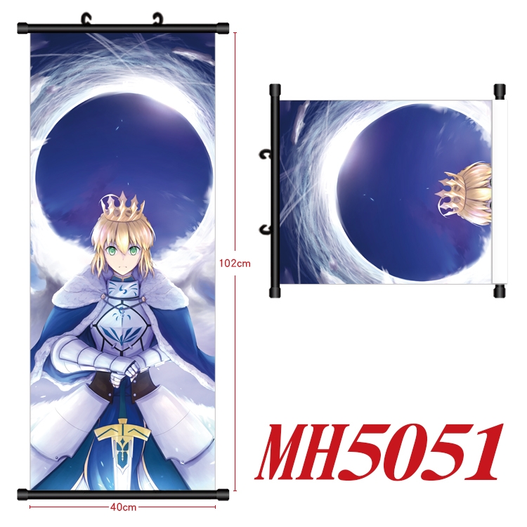 Fate/Grand Order Anime black Plastic rod Cloth painting Wall Scroll 40X102CM   MH5051