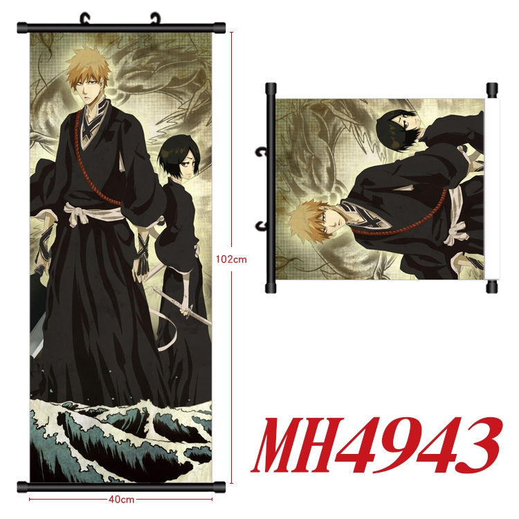Bleach Anime black Plastic rod Cloth painting Wall Scroll 40X102CM  MH4943