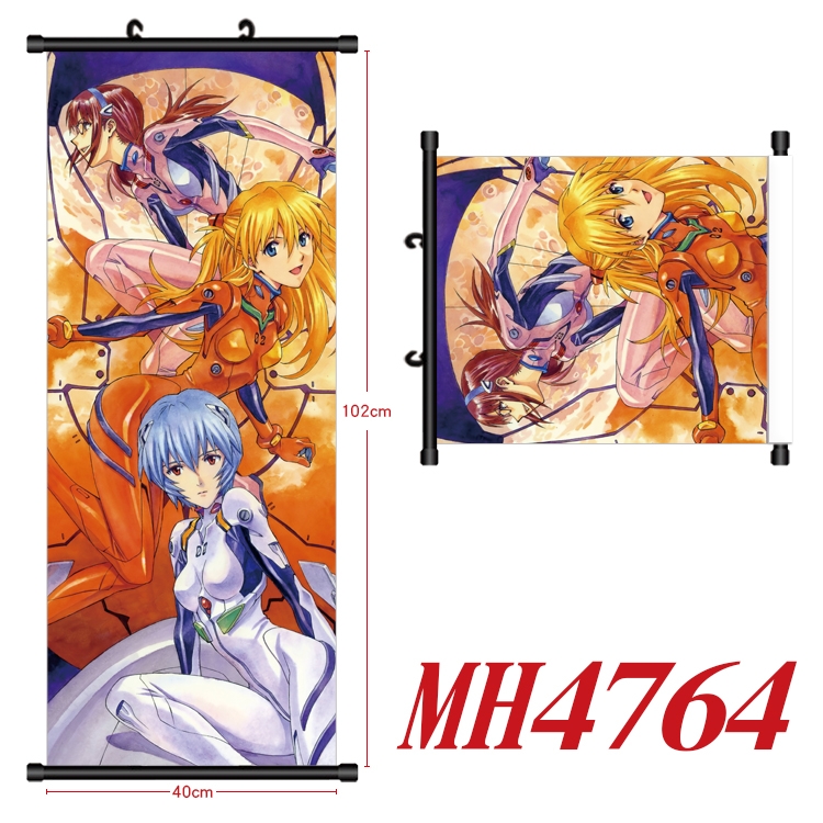EVA Anime black Plastic rod Cloth painting Wall Scroll 40X102CM  MH4764