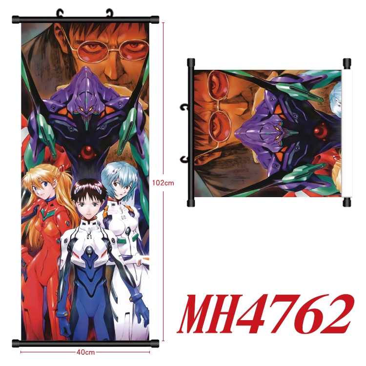 EVA Anime black Plastic rod Cloth painting Wall Scroll 40X102CM  MH4762
