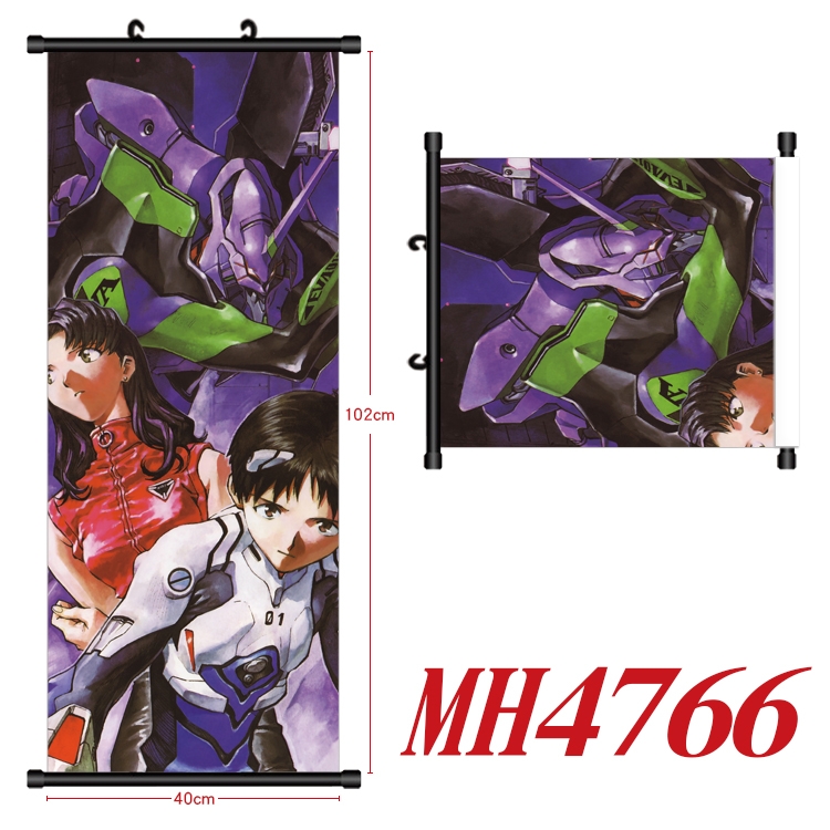 EVA Anime black Plastic rod Cloth painting Wall Scroll 40X102CM  MH4766