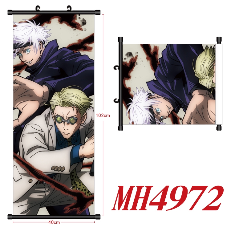 Jujutsu Kaisen Anime black Plastic rod Cloth painting Wall Scroll 40X102CM  MH4972