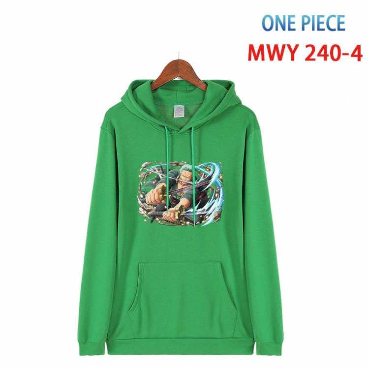 One Piece Cotton Hooded Patch Pocket Sweatshirt from S to 4XL  MWY-240-4