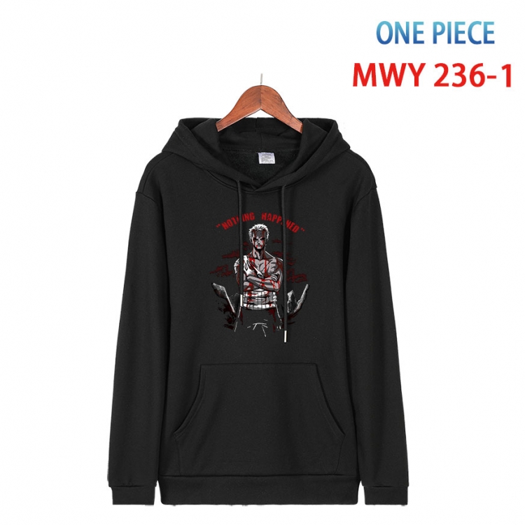 One Piece Cotton Hooded Patch Pocket Sweatshirt from S to 4XL  MWY-236-1