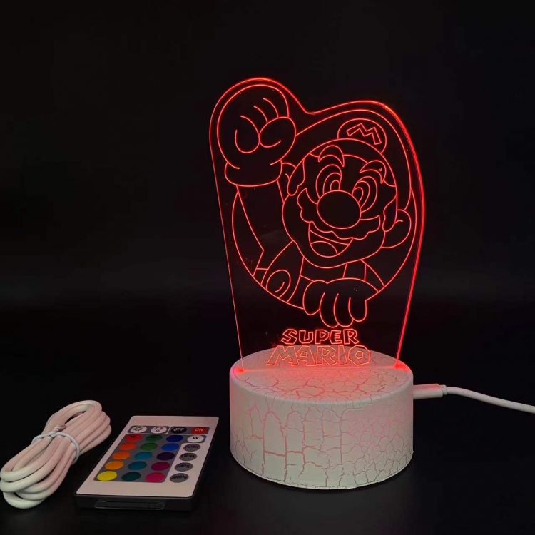 Super Mario creative visualization lamp  Standing Plates  white cracked base  205x143x59mm
