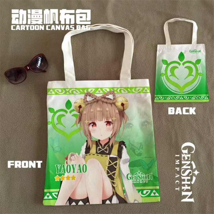 Genshin Impact  Double Sided Coloring Book Multifunctional Canvas Bag Shoulder Bag