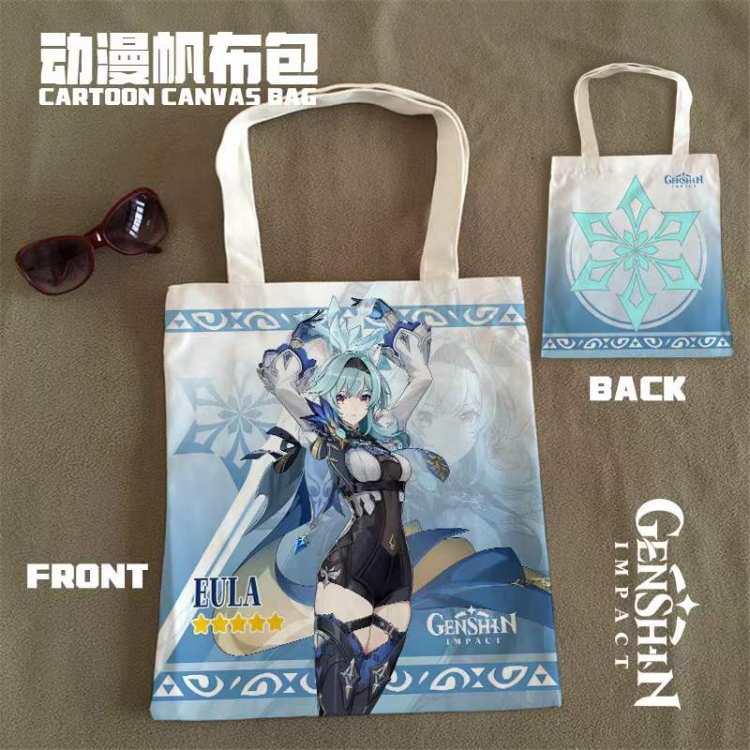 Genshin Impact  Double Sided Coloring Book Multifunctional Canvas Bag Shoulder Bag