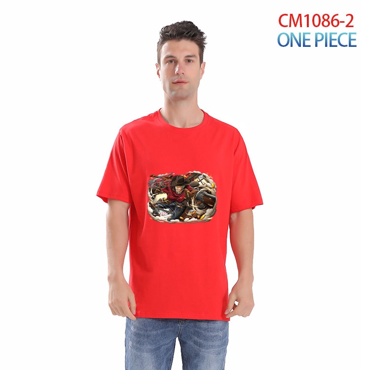 One Piece Printed short-sleeved cotton T-shirt from S to 4XL CM 1086 2