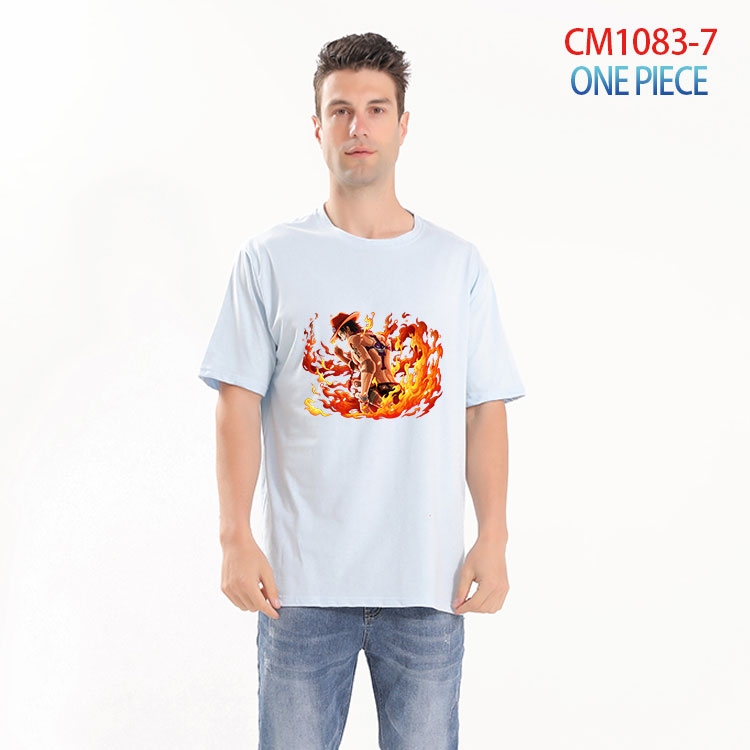One Piece Printed short-sleeved cotton T-shirt from S to 4XL CM 1083 7