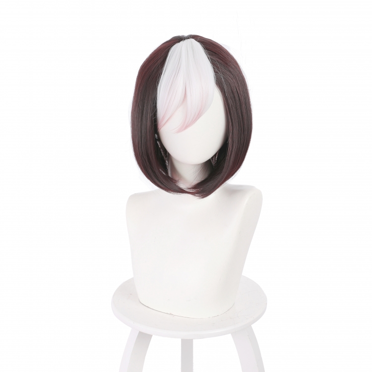 Pretty Derby Maroon highlights gradient short hair cos wig 516A