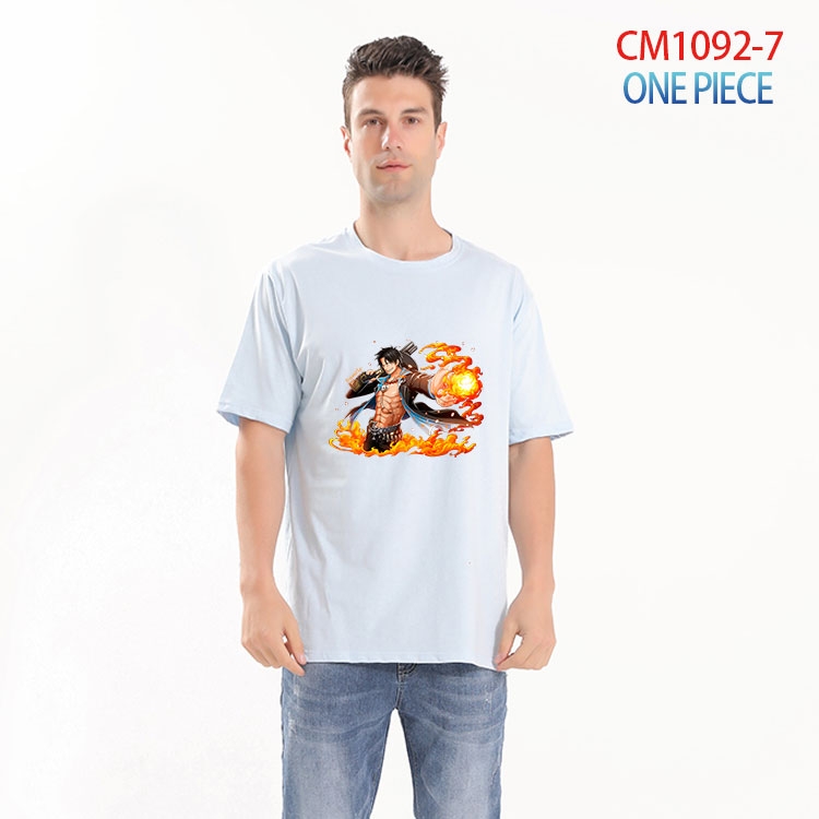 One Piece Printed short-sleeved cotton T-shirt from S to 4XL CM 1092 7