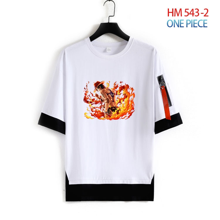 One Piece round neck fake two loose T-shirts from S to 4XL  HM-543-2