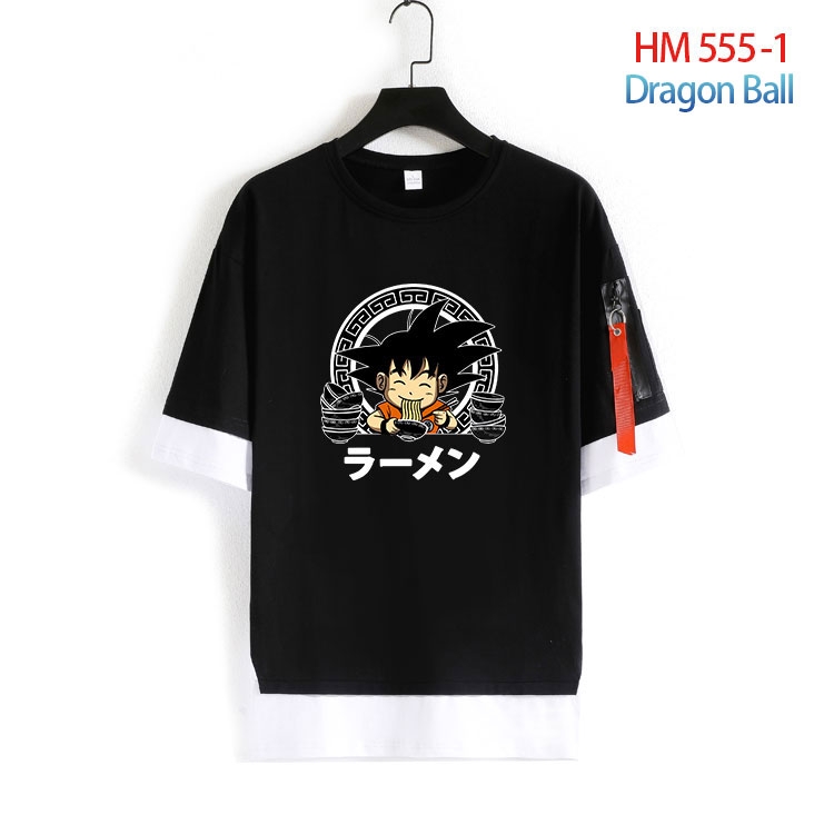 DRAGON BALL round neck fake two loose T-shirts from S to 4XL HM-555-1
