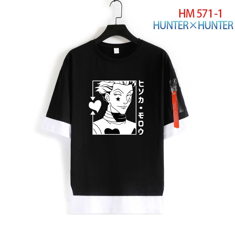 HunterXHunter round neck fake two loose T-shirts from S to 4XL   HM-571-1
