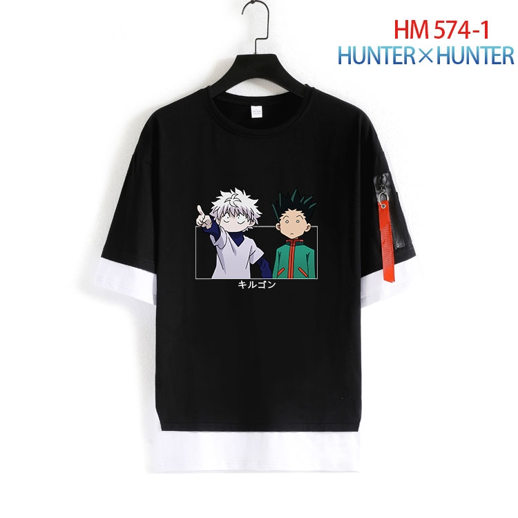 HunterXHunter round neck fake two loose T-shirts from S to 4XL  HM-574-1