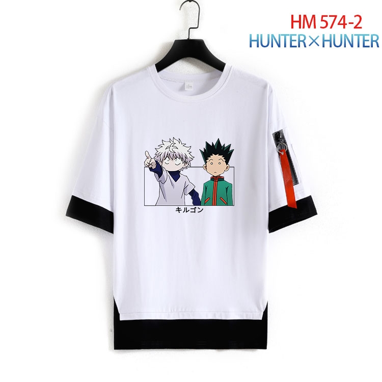 HunterXHunter round neck fake two loose T-shirts from S to 4XL   HM-574-2