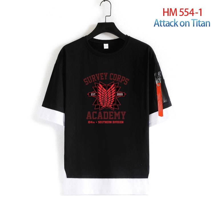 Shingeki no Kyojin round neck fake two loose T-shirts from S to 4XL  HM-554-1
