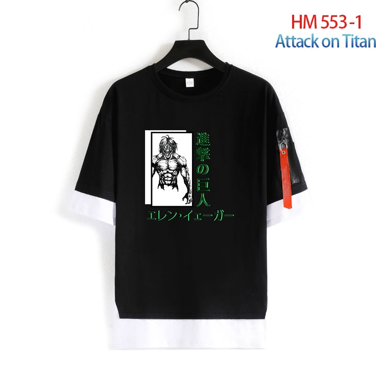 Shingeki no Kyojin round neck fake two loose T-shirts from S to 4XL   HM-553-1