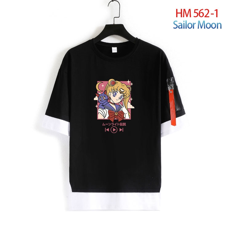 sailormoon round neck fake two loose T-shirts from S to 4XL   HM-562-1
