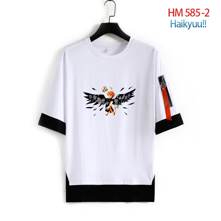 Haikyuu!! round neck fake two loose T-shirts from S to 4XL   HM-585-2