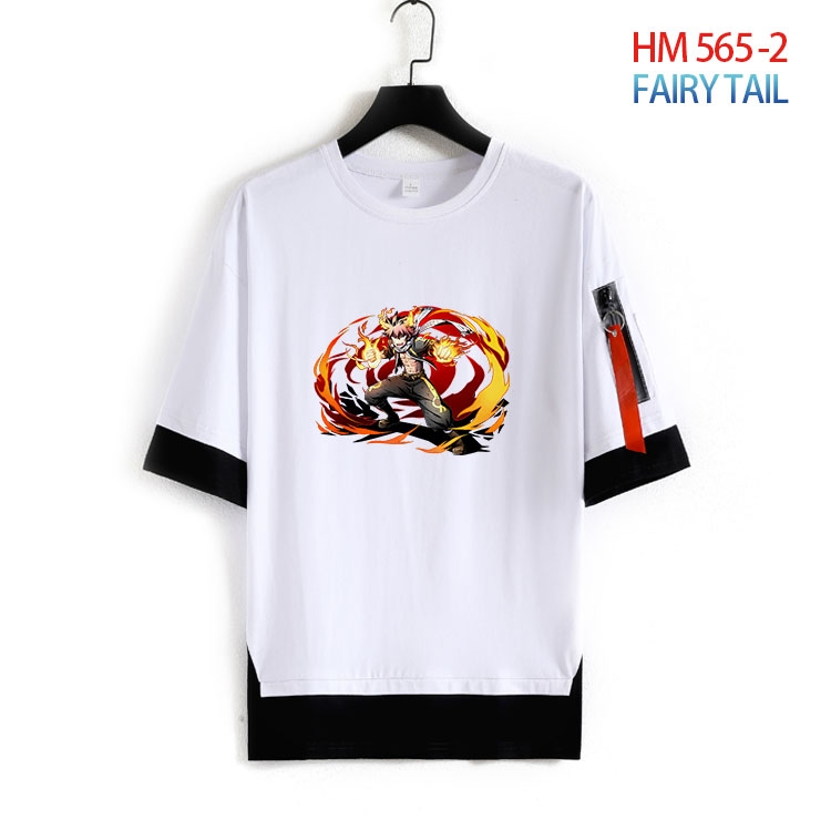 Fairy tail round neck fake two loose T-shirts from S to 4XL  HM-565-2