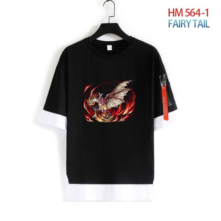 Fairy tail round neck fake two loose T-shirts from S to 4XL  HM-564-1