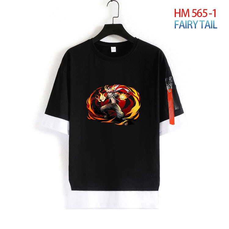 Fairy tail round neck fake two loose T-shirts from S to 4XL  HM-565-1