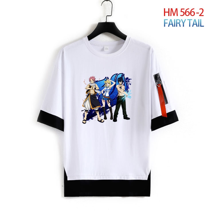 Fairy tail round neck fake two loose T-shirts from S to 4XL   HM-566-2