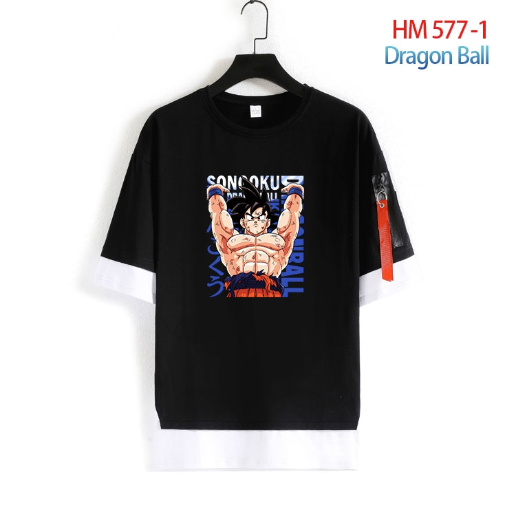 DRAGON BALL round neck fake two loose T-shirts from S to 4XL HM-577-1