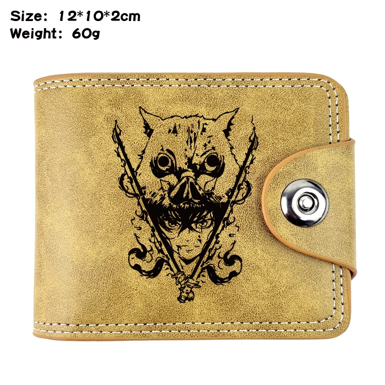 Demon Slayer KimetsAnime high quality PU two fold embossed wallet 12X10X2CM 60G 22A