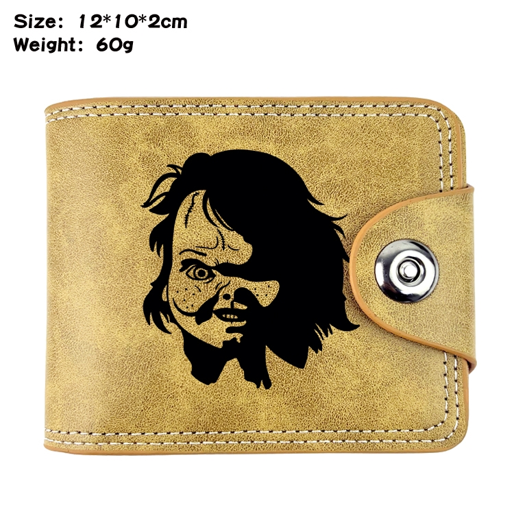 Chucky Anime high quality PU two fold embossed wallet 12X10X2CM 60G  6A