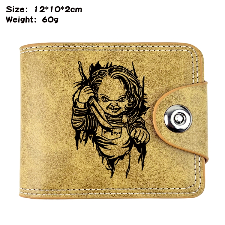 Chucky Anime high quality PU two fold embossed wallet 12X10X2CM 60G  2A