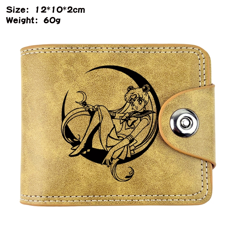 sailormoon Anime high quality PU two fold embossed wallet 12X10X2CM 60G  8A