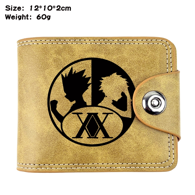 HunterXHunter Anime high quality PU two fold embossed wallet 12X10X2CM 60G  5A