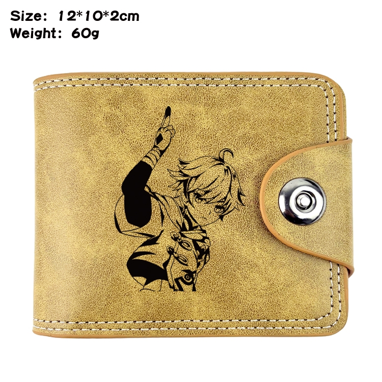 Genshin Impact Anime high quality PU two fold embossed wallet 12X10X2CM 60G  11A