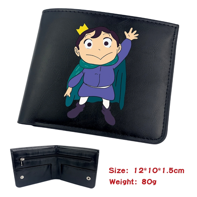 Kings Ranking Anime inner buckle black leather wallet 12X10X1.5CM