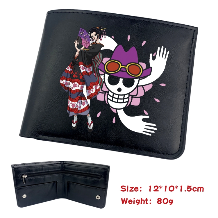 One Piece Anime inner buckle black leather wallet 12X10X1.5CM