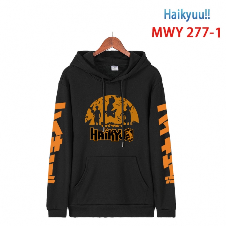 Haikyuu!! cartoon  Hooded Patch Pocket Sweatshirt from S to 4XL  MWY 277 1