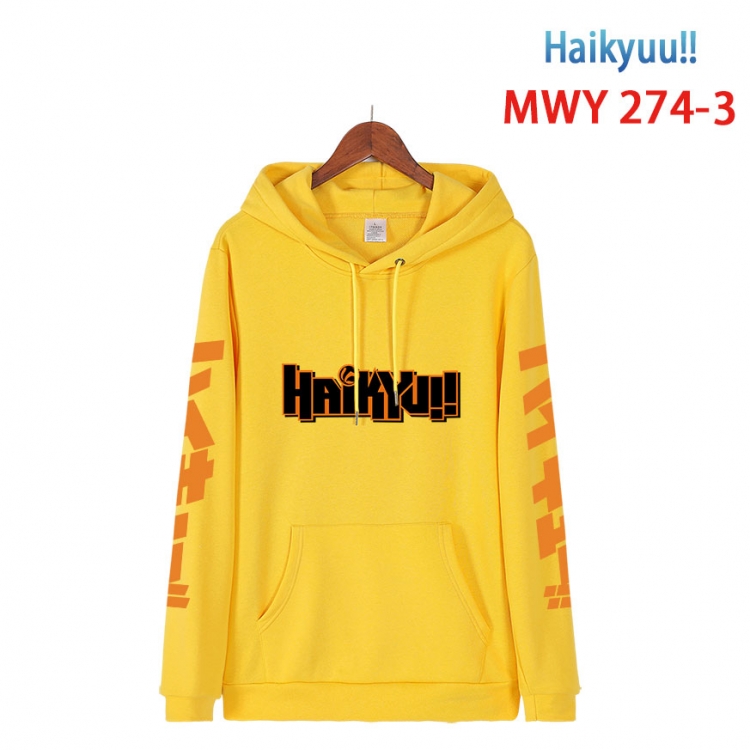 Haikyuu!! cartoon  Hooded Patch Pocket Sweatshirt from S to 4XL MWY 274 3