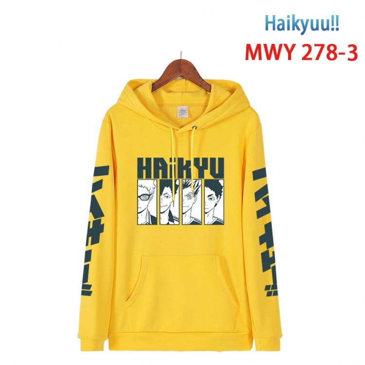 Haikyuu!! cartoon  Hooded Patch Pocket Sweatshirt from S to 4XL MWY 278 3