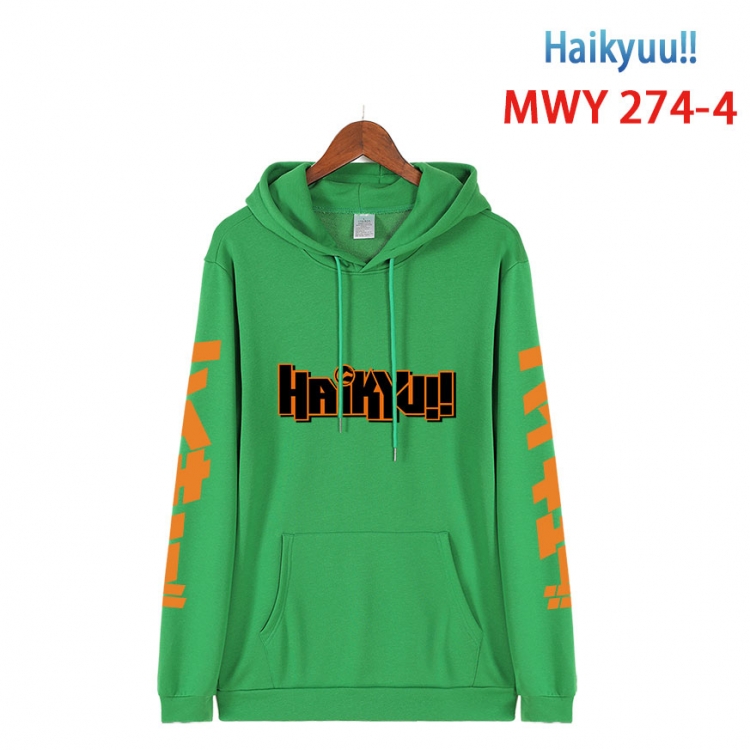 Haikyuu!! cartoon  Hooded Patch Pocket Sweatshirt from S to 4XL MWY 274 4